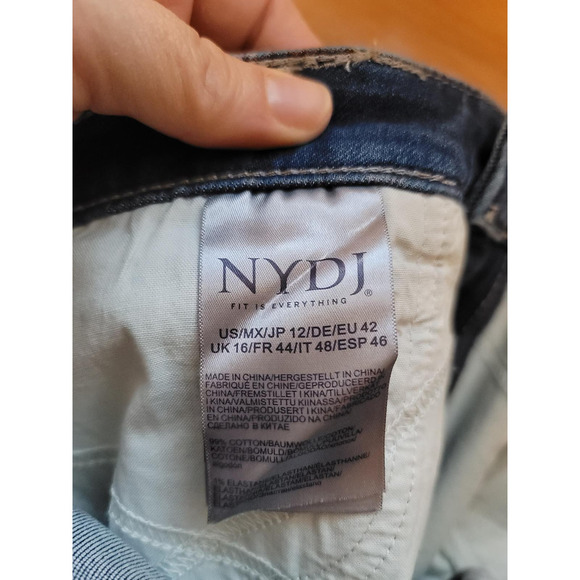 NYDJ Relaxed Straight High Rise Wide Leg Lift Tuck Technology Size 12 - Picture 7 of 9